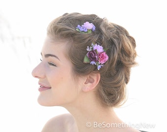 Set of Flower Bobbie Pins, Bridesmaids Flower Hair Accessories, Wedding Hair, Vintage Wedding Hair, Flower Girl, Flower Hair Accessories