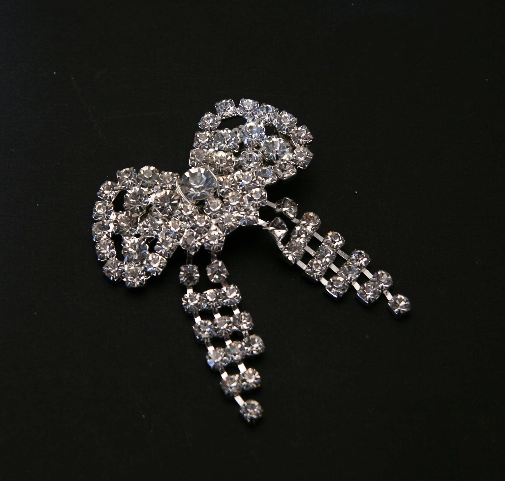 Haarspangen Mit Samtschleife & Strass-Quaste – 20 Cm, Schwarz – Elegante Accessoires Für Hochzeit & Party
