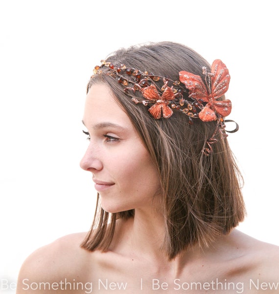 Headbands for women floral rust autumn headband Women's -  Portugal