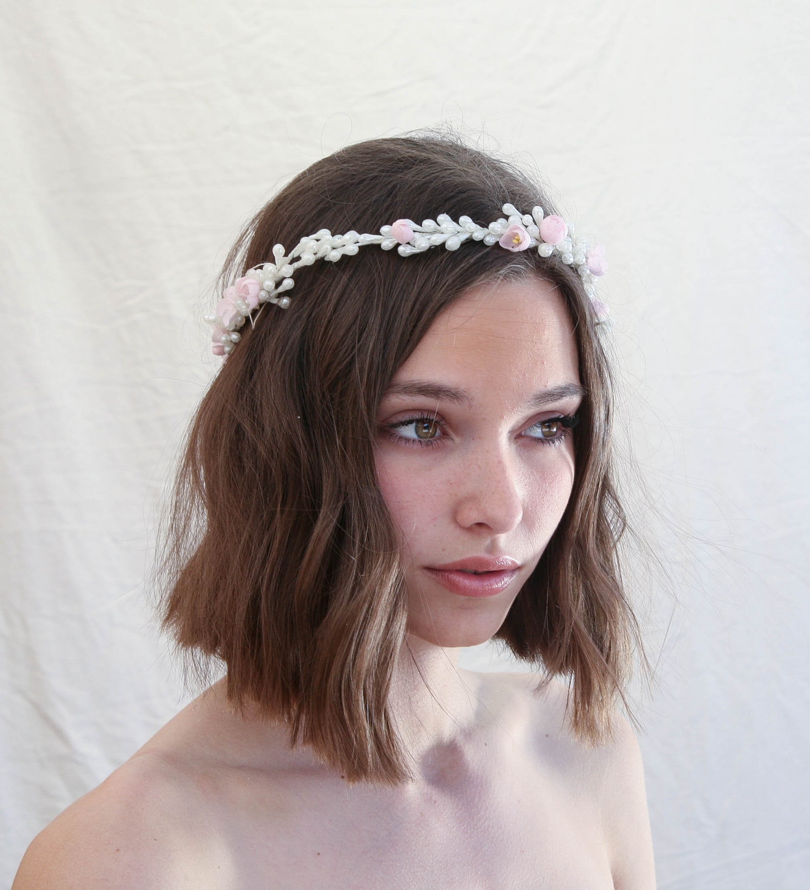 Cherry Blossom and Vintage Wax Flower Crown Wedding Headpiece Etsy