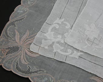 vintage handkerchiefs, Delicate Wedding Hankies, sold separately
