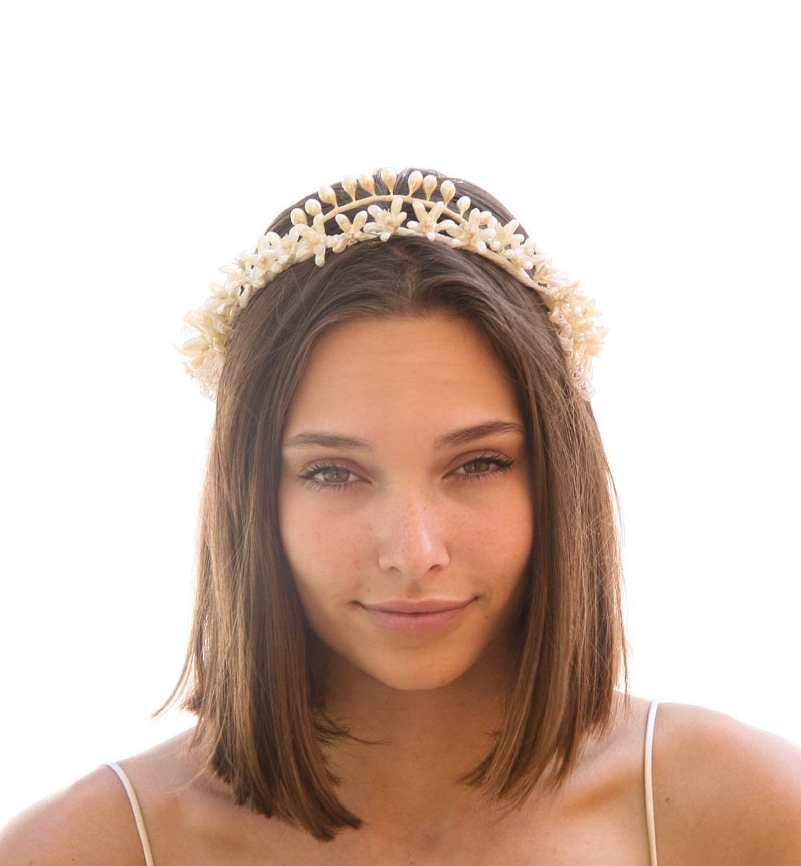 Antique Wax Flower Tiara Wedding Headpiece Vintage Wax Flower Etsy