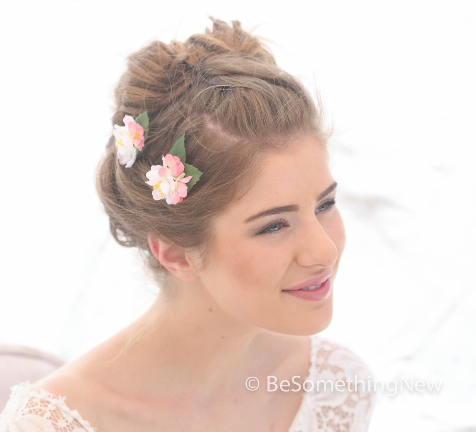 Blush and Pink Flower Bobby Pin Set Wedding Hair Flowers Etsy