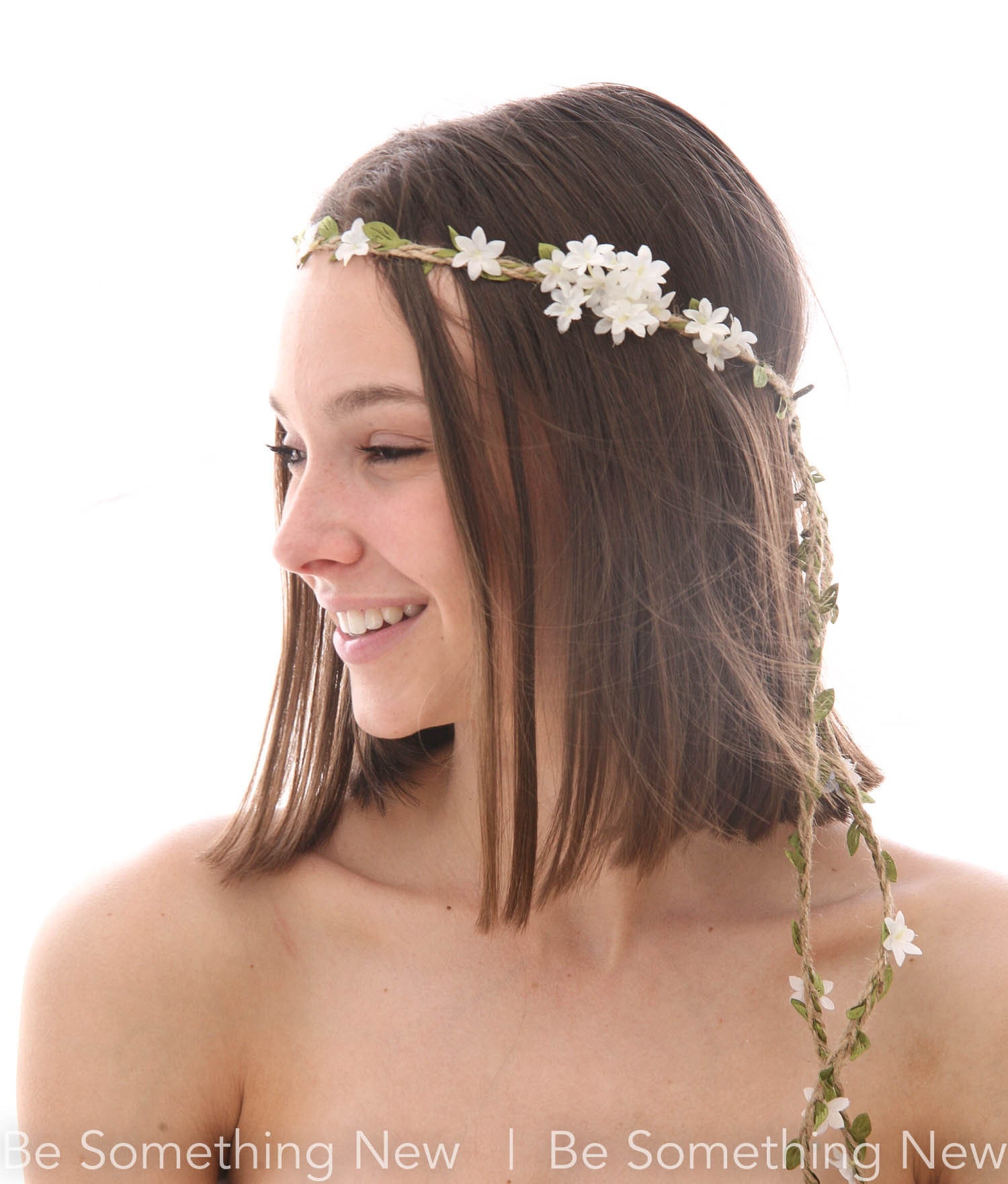 Hippy Flower Crown Twine Tie Headband 