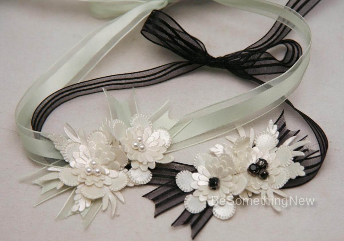 Ribbon Flower Choker Necklace Boho Lace and Flower Tie Chocker | Etsy