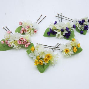 Dried Hydrangea Flower Hair Pins: Wedding Hair Accessories (Set of 2)