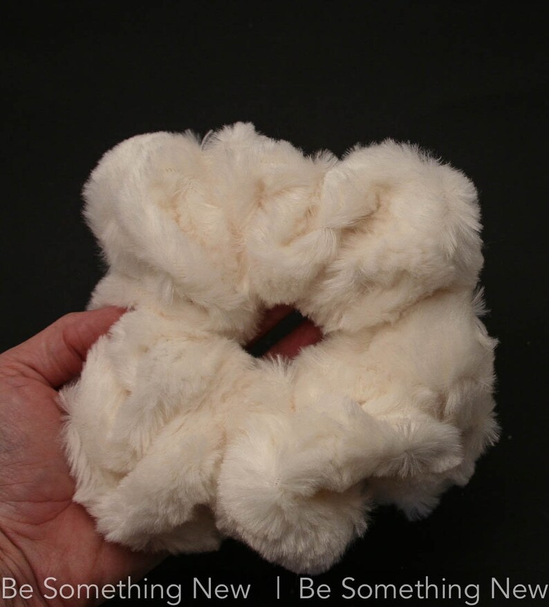 Oversize Scrunchies Faux Fur Large Scrunchy in White Women Etsy
