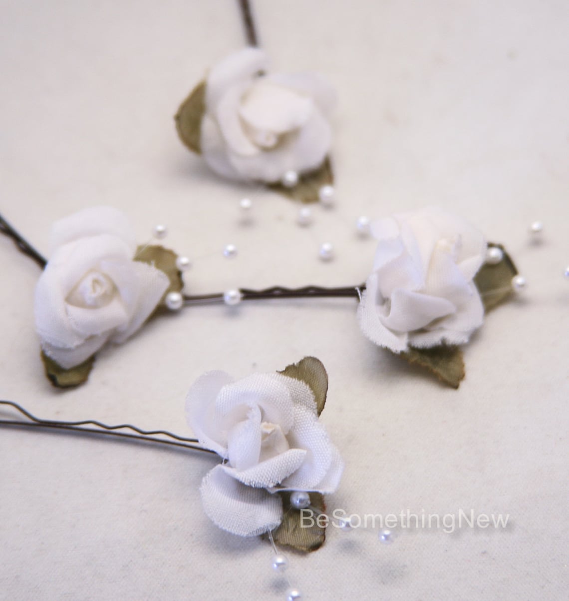 Wedding Hair Bobby Pin Set of Flowers and Pearls Wedding Hair Etsy
