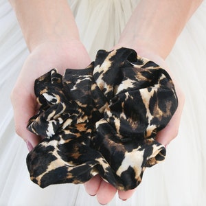 Extra large Hair Cloud Oversize Scrunchie in Animal Print Crushed Velvet, Scrunchies Hair Accessories Women Hair Accessories Retro Accessory image 2