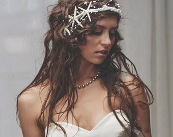Starfish Wedding Crown: Beach Bridal Headpiece, Mermaid Costume