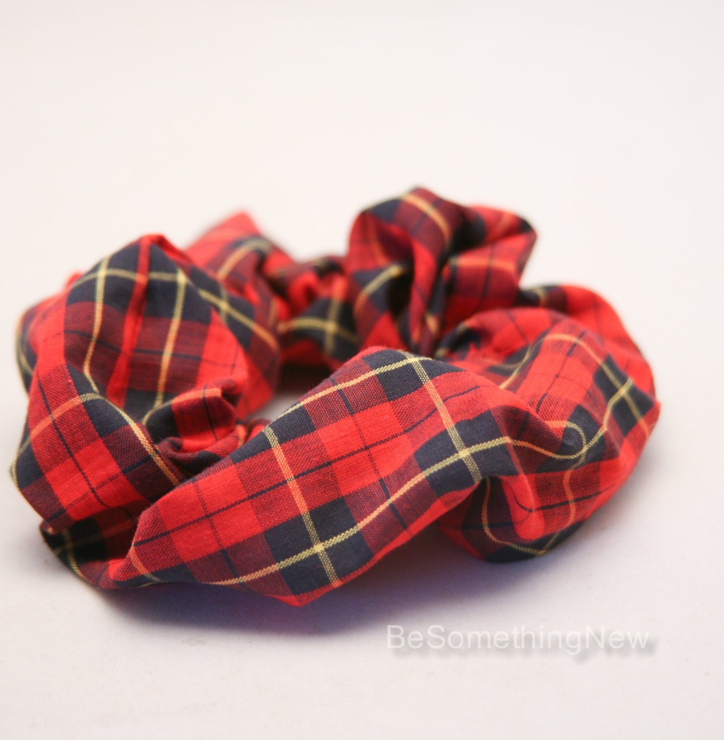 Oversize Scrunchie Hair Cloud in Vintage Red and Black Plaid | Etsy
