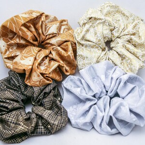 Extra Large Metallic Cotton Scrunchie: Retro Hair Accessory