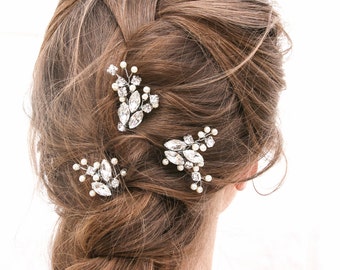 Wedding Hair Pins Rhinestone Hair Jewelry, Bridal Beaded Hair Pins Decorative Wedding Hair Accessories