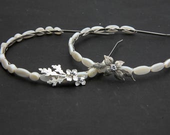 Beaded Headbands with Silver Metal Accents, Gifts for Her