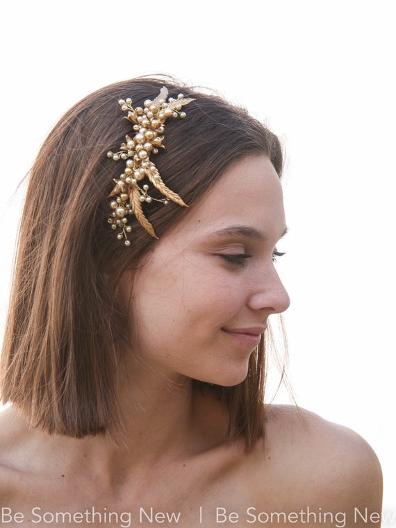 Gold Bridal Hair Comb Vintage Inspired Wedding Hair Accessory Etsy
