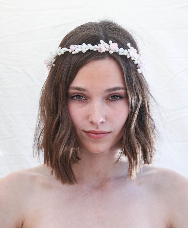 Cherry Blossom and Vintage Wax Flower Crown Wedding Headpiece Etsy