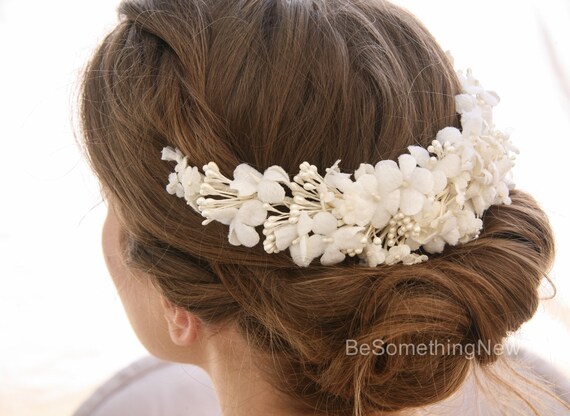 Ivory Velvet Flower Bridal Comb: Vintage Wedding Headpiece  display picture 1