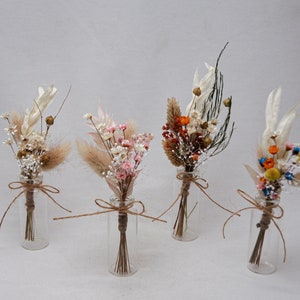 Kleine gedroogde bloemstukken in een kleine vaas, bruiloftsgastgeschenk, bruidsmeisjes of gastvrouwgeschenken afbeelding 7