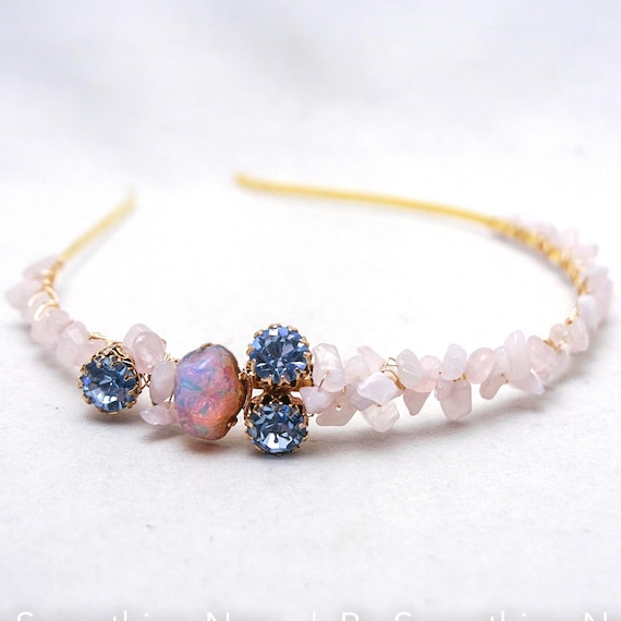 Blush beaded headband Twine and Love | Blush Beaded Knot Headband | Handcrafted  main image 2