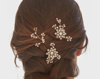 Chic Vintage Hair Pin Trio | Crystal Deco Hair Accessories  display picture 3