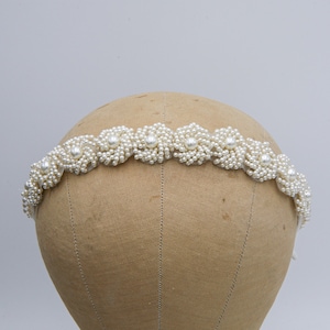 Pearl Headband with Vintage Pearl trim in Ivory, Wedding Headpiece image 9