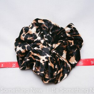 Extra large Hair Cloud Oversize Scrunchie in Animal Print Crushed Velvet, Scrunchies Hair Accessories Women Hair Accessories Retro Accessory image 7