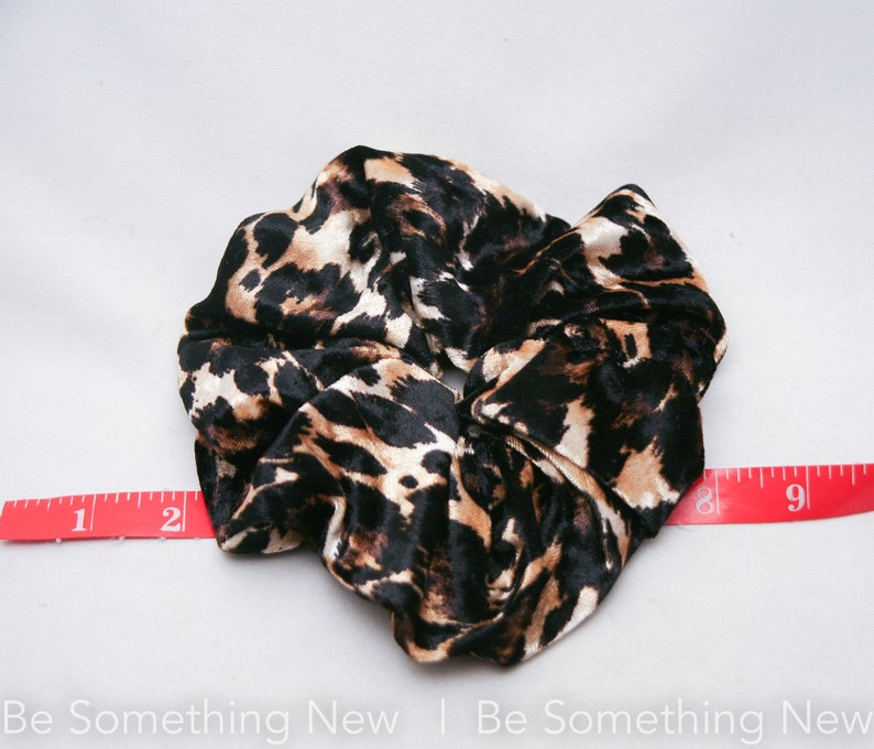 Extra large Hair Cloud Oversize Scrunchie in Animal Print Crushed Velvet, Scrunchies Hair Accessories Women Hair Accessories Retro Accessory image 7