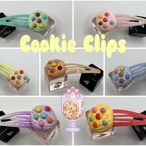 Cookie Hair Clip~ Hair Bow|Cutecore | Gyaru |Kidcore| Cabochon Clip | Kandii| Kawaiicore|Fairy Kei | Harajuku Decora|Coquette| Pastel