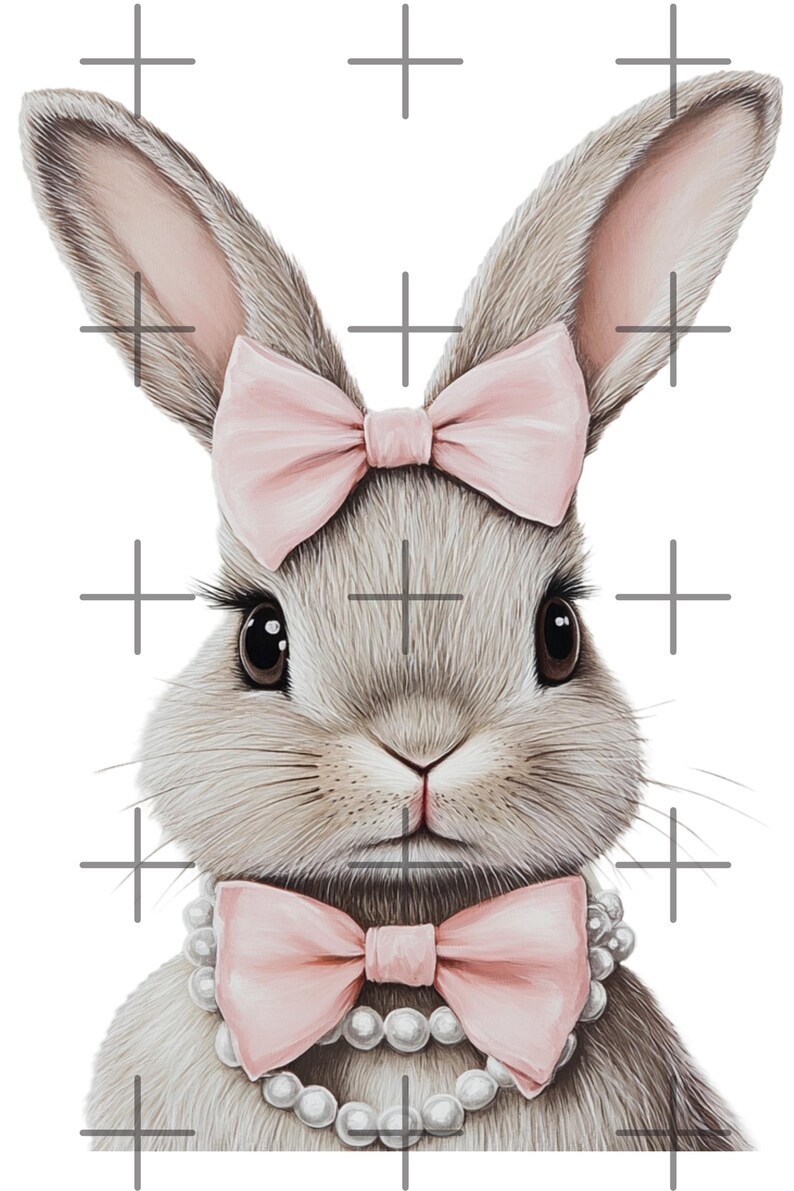 Bunnies and Bows Nursery Wall Art | Cute Bunny Rabbit Prints | Pink ...