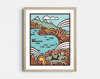 Mountain Lake Love Print