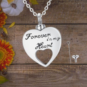 Heart Urn Necklace For Ashes For Women Sterling Silver Necklace Memorial Keepsake