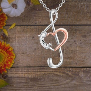 Music Note Necklace For Women 925 Sterling Silver Music Necklace For Women Girls