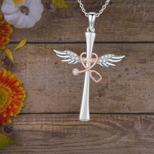 Christian Cross Necklace 925 Sterling Silver Cross Necklace for Women