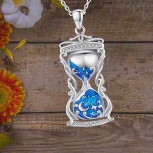 Hourglass Necklace Sterling Silver Hourglass Necklace for Women