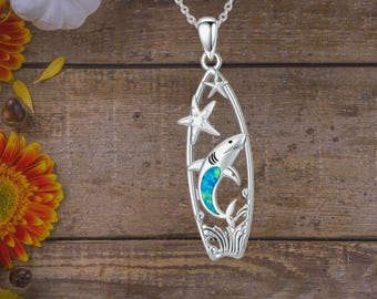 Shark Necklace 925 Sterling Silver Ocean Pendant Necklace For Women Girls