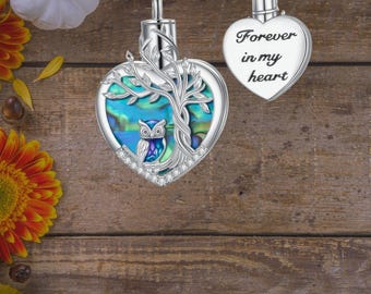 Tree of Life Urn Necklace For Ashes 925 Sterling Silver Memorial Jewelry Urn Necklace