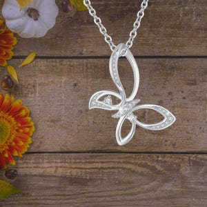 Butterfly Necklace Cubic Zirconia 925 Sterling Silver Butterfly Necklace For Women Girls