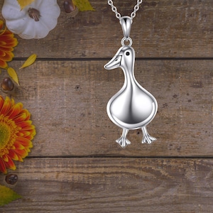 Duck Necklace Sterling Silver Bird Pendant Necklace For Women Gils