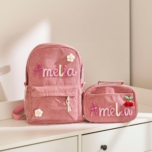 Sac à dos et sac à lunch faits main personnalisés, kit de rentrée des classes, cadeau de rentrée personnalisé