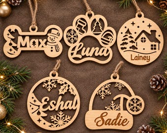 Personalized Wooden Christmas Ornament, Custom Name Christmas Tree Decoration, Family Christmas Gift, 2026 Christmas Keepsake