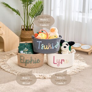 Personalisierter Spielzeugkorb für Hunde • Haustier Geschenk • Haustier Organizer • Handgemachtes I-cord Craft Bild 8
