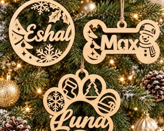 Personalized Wooden Christmas Ornament, Custom Name Christmas Tree Decoration, Family Christmas Gift, 2026 Christmas Keepsake