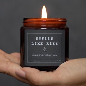 Smells like Rizz Candle - Funny Teen Gift - Gag Gift for Son - Unique Slang Present - Teenage Girl Boy - Drip Gift