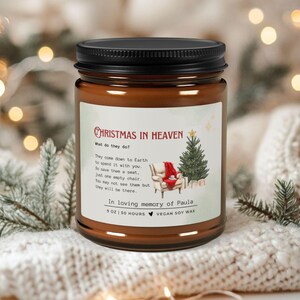 Vela conmemorativa de Navidad en el cielo, regalo personalizado en memoria de la pérdida de un ser querido