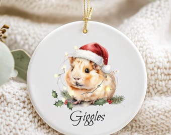 Personalized Ornament Guinea Pig, Custom Pet Gift, Christmas Keepsake, Memorial Decoration for Pet Lovers