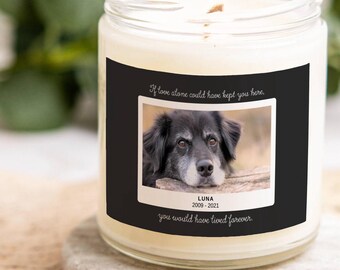 Custom Pet Memorial Candle, Pet Remembrance Gift, Your Pet's Photo, Dog Sympathy, Pet Loss, Memorial Keepsake