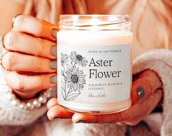 Personalisierte Geburtsblumenkerze Einzigartiges Geburtstagsgeschenk für sie Benutzerdefinierte Name Kerze Astrologie Geschenk