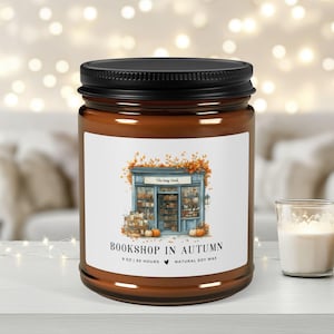Boekwinkel in herfstkaars Chai-thee Latte Geurcadeaus voor lezers Herfstkaars voor boekenliefhebbers Leesgrage geschenken Book Shop Decor