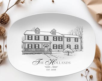 Custom Home Venue Platter Gift, Personalized Wedding Keepsake, Unique Decorative Plate for Housewarming Gifts