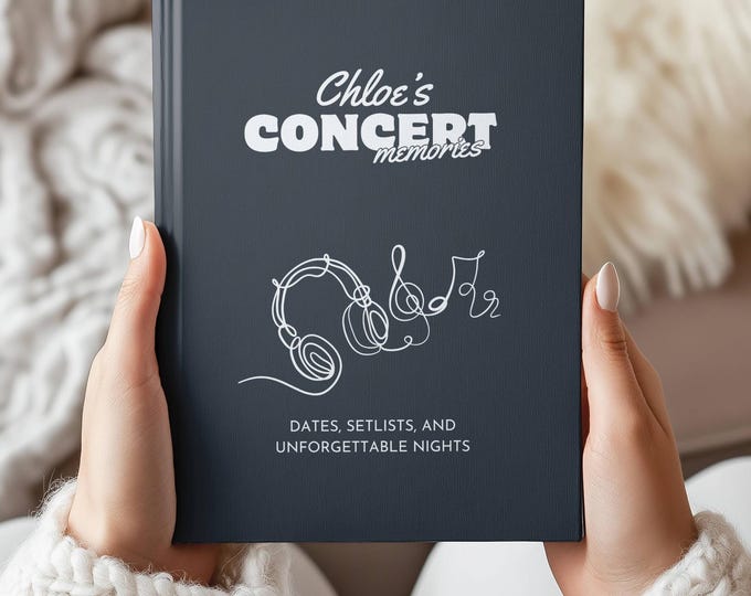 Concert Memories Journal Personalized Music Notebook Custom Concert Diary Gift for Music Lovers
